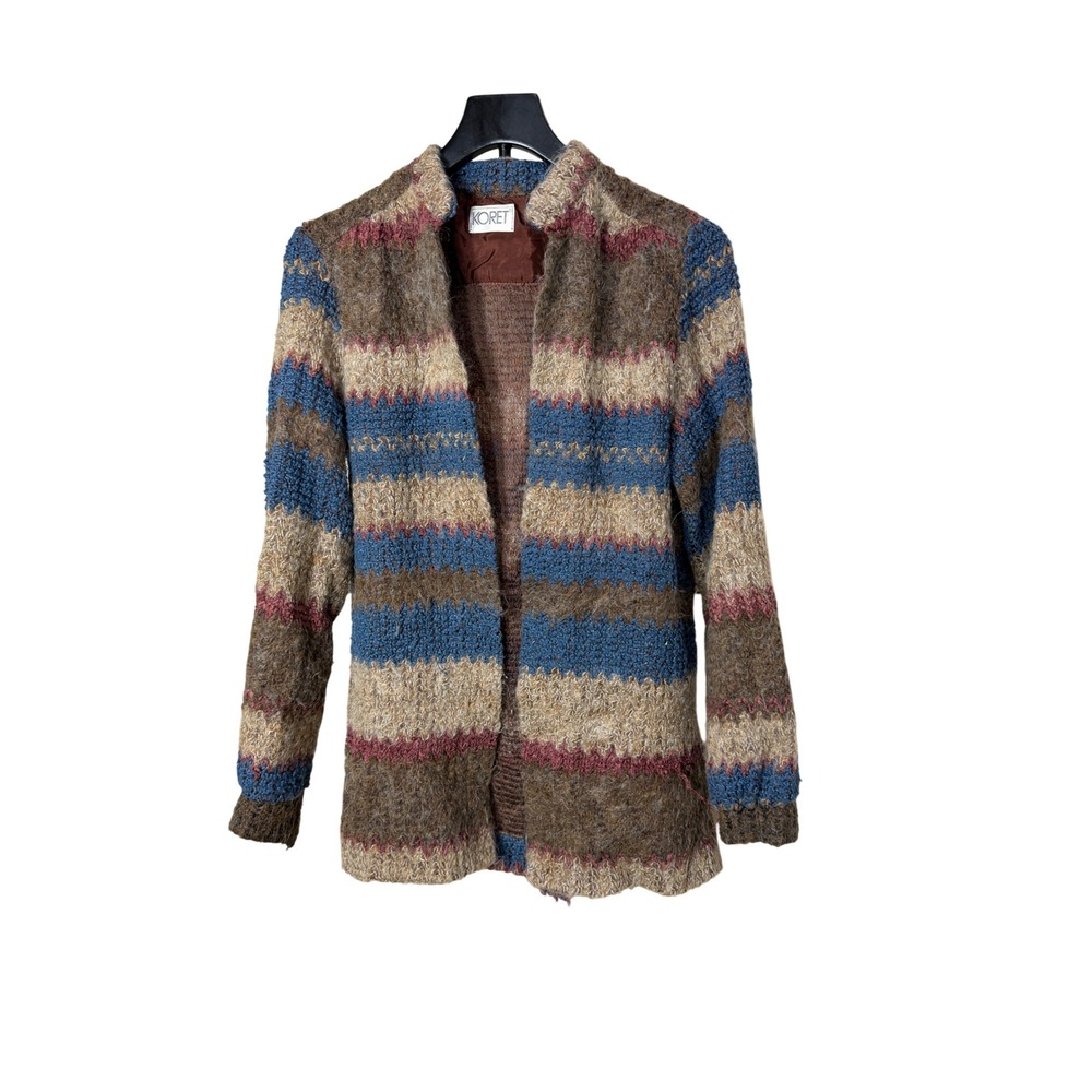 Vintage Koret Striped‎ Open Front Cardigan Sweater Jacket
